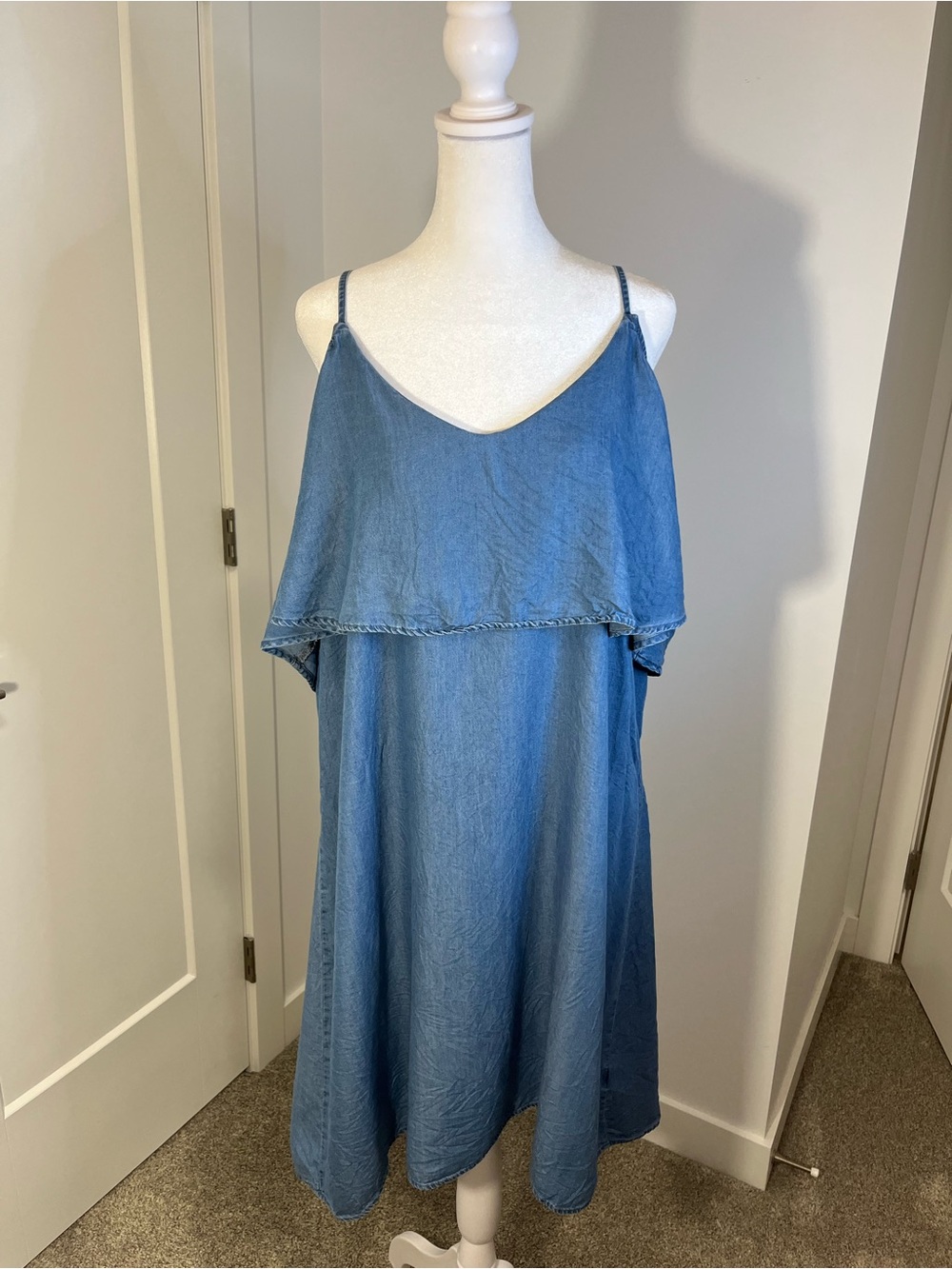 STANDARD GRACE Light Blue Denim-Look Long Dress - FREE SHIPPING on Bundles $95+